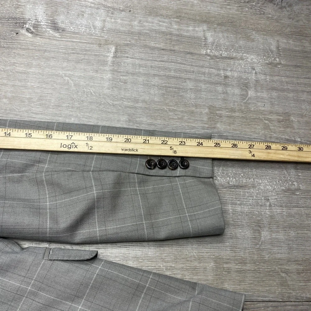 Holland & Sherry Blazer Mens 38R Grey Windowpane Pop Art Comic Lining Sport Coat